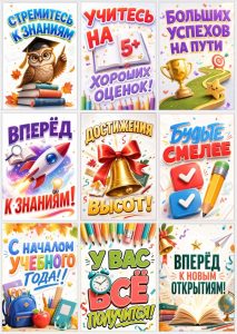 Мотивирующие плакаты (постеры) на День знаний к 1 сентября