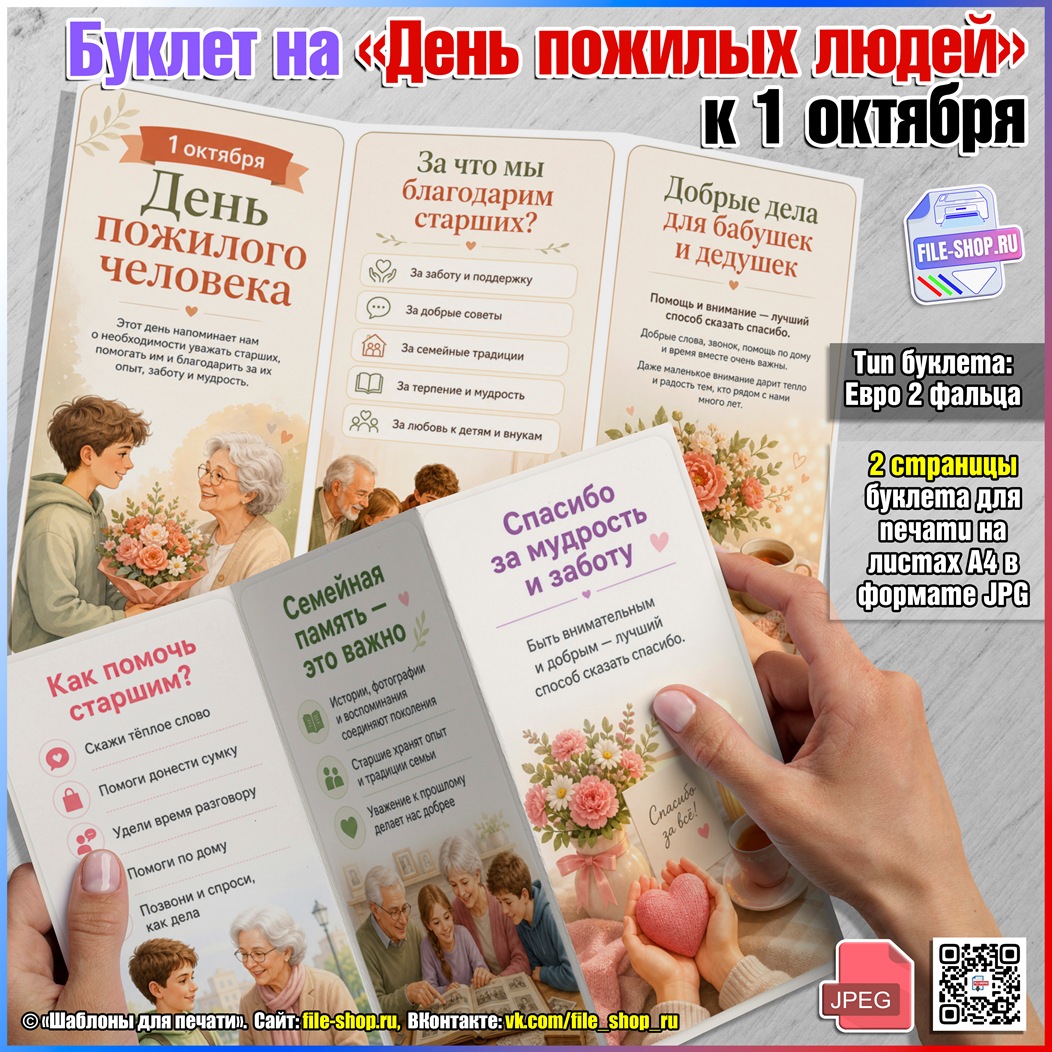 Буклет на Международный день пожилых людей к 1 октября