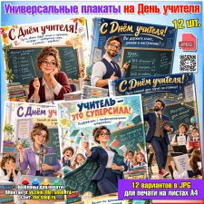 Открытки-плакаты на День учителя (универсальные)