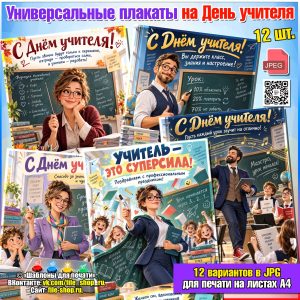 Открытки-плакаты на День учителя (универсальные)