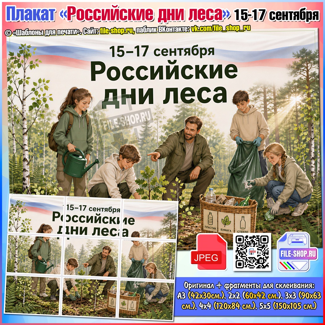 Плакат «Российские дни леса» к 15-17 сентября