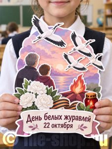 Детская поделка-аппликация на День белых журавлей (22 октября)