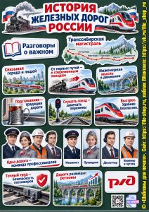 Оформление «История железных дорог России» к занятию «Разговоры о важном» (19 октября 2026) для 1-5 классов