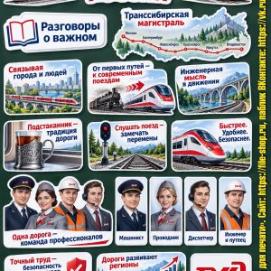 Оформление «История железных дорог России» к занятию «Разговоры о важном» (19 октября 2026) для 1-5 классов