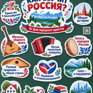 Оформление «Как звучит Россия? Ко Дню народного единства» к занятию «Разговоры о важном» (26 октября 2026) для 1-5 классов