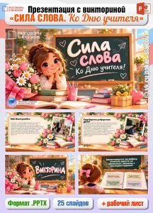 Презентация с викториной «Сила слова. Ко Дню учителя» + рабочий лист к занятию «Разговоры о важном» (5 октября 2026)