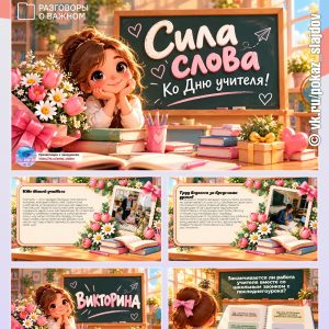 Презентация с викториной «Сила слова. Ко Дню учителя» + рабочий лист к занятию «Разговоры о важном» (5 октября 2026)
